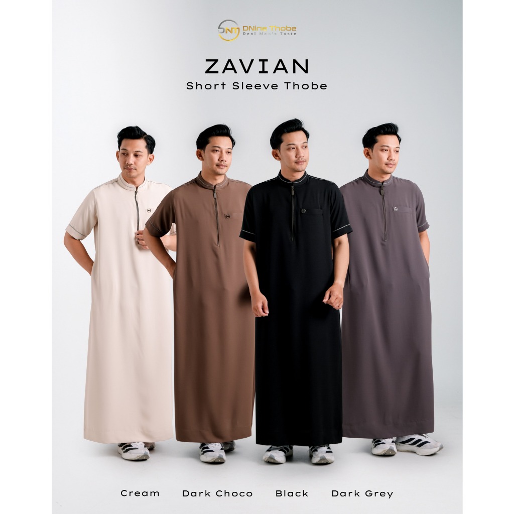 Jubah Pria Dnine Thobe Zavian Shoort Sleeve