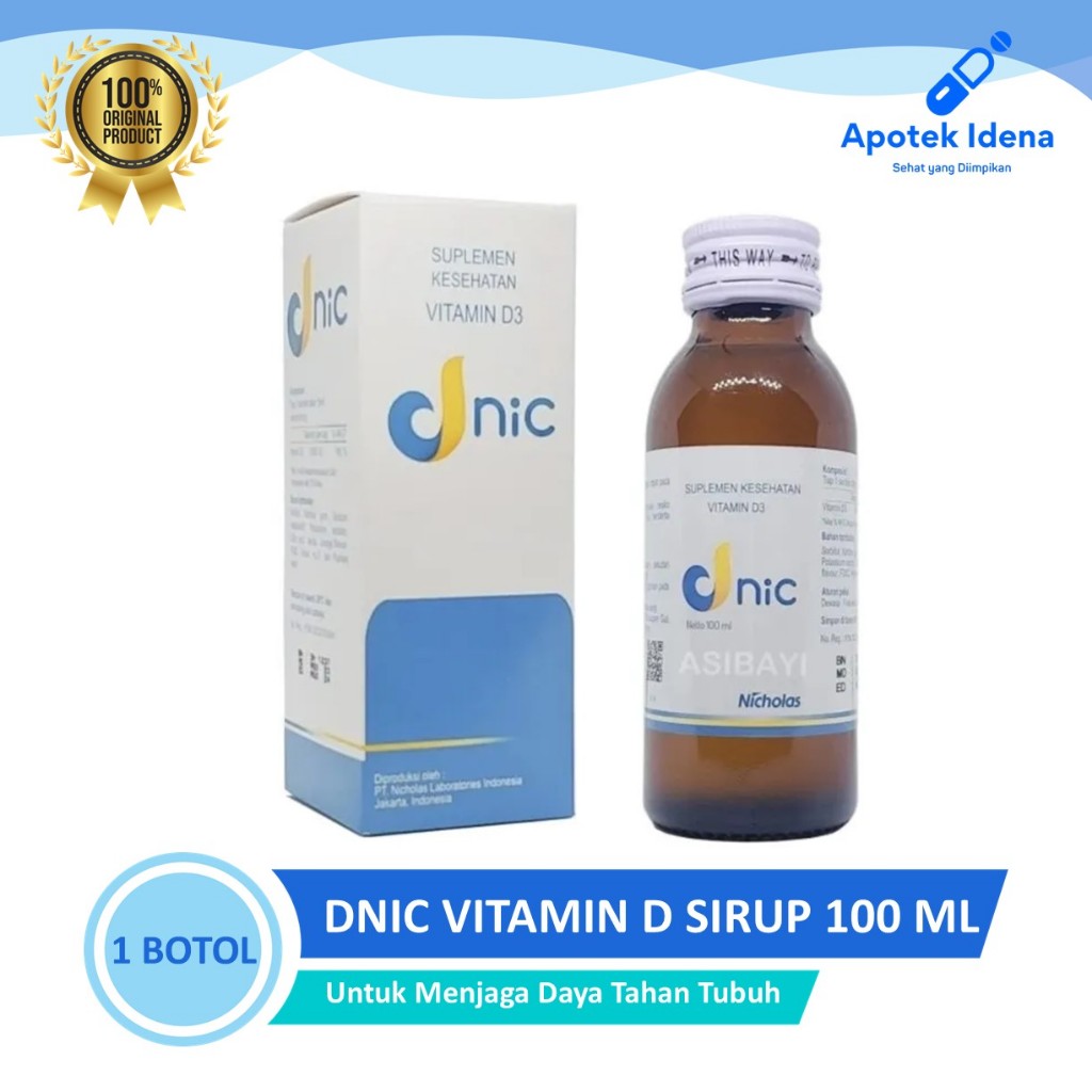 DNIC 100ml Sirup Suplemen Vitamin D3 1000 IU Cair - Vitamin D anak Vitamin D ibu hamil ibu menyusui