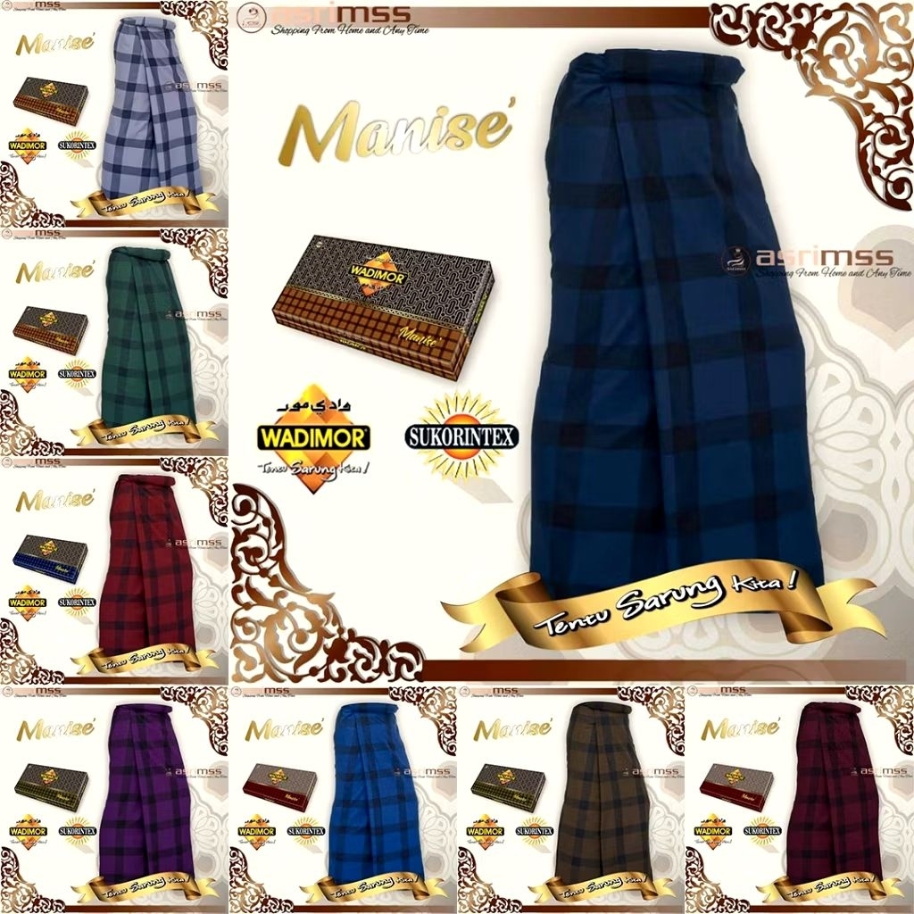 Sarung Wadimor Tenun Manise Kotak Kotak Dewasa