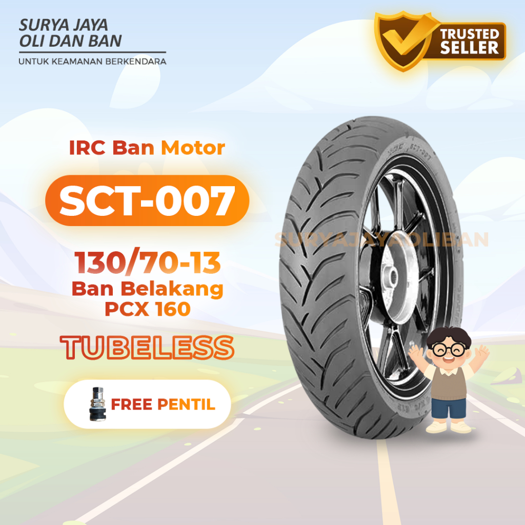 Ban Luar IRC SCT-007 130/70-13 Tubeless / Ban Belakang Sepeda Motor NMAX PCX 100% Original Baru