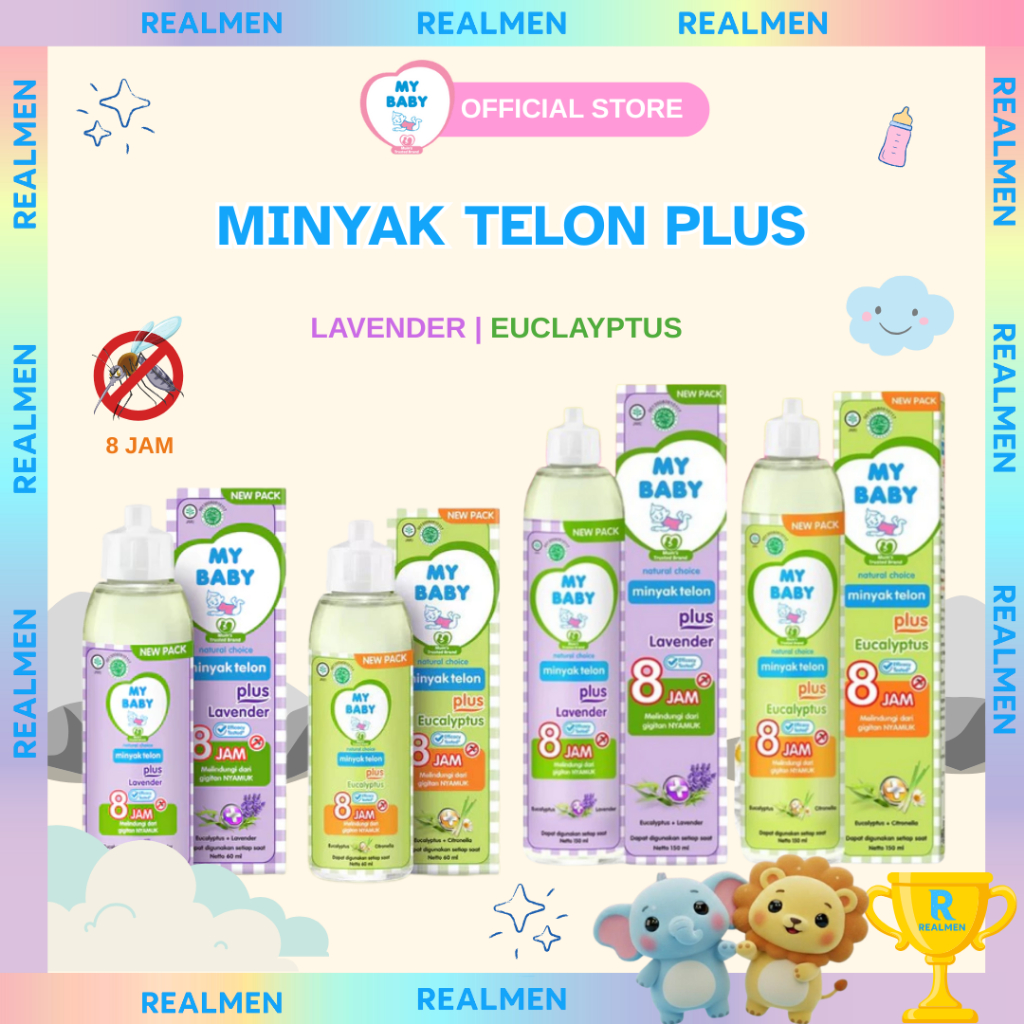 MY BABY Minyak telon 150ml Dan Eucalyptus 60ml , 90ml dan 150 ml / mybaby 150 ml LAVENDER