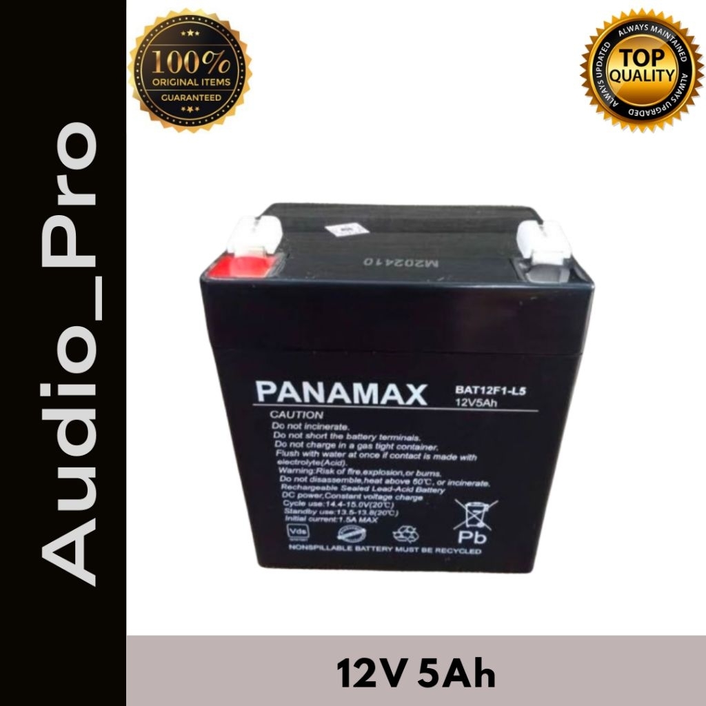 ACCU Aki Baterai Batere Kering 12v 4,5Ah 5Ah 20HR PANAMAX