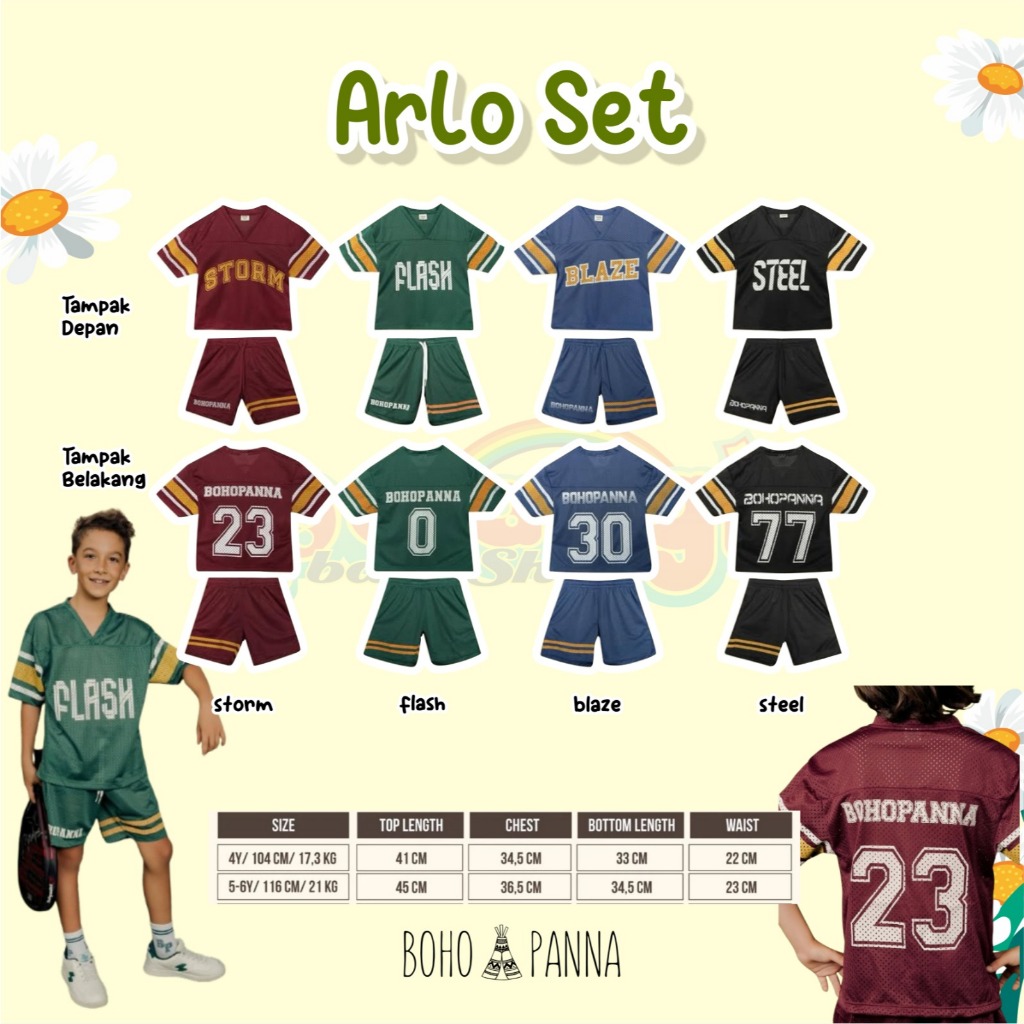 BOHOPANNA | BOHOPANNA ARLO SET | SETELAN BAJU ANAK COWOK | SETELAN BAJU OLAHRAGA | BAJU ANAK MURAH