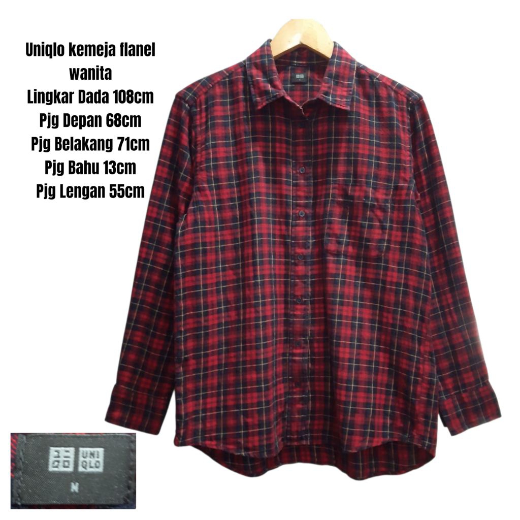 Uniqlo kemeja flanel wanita