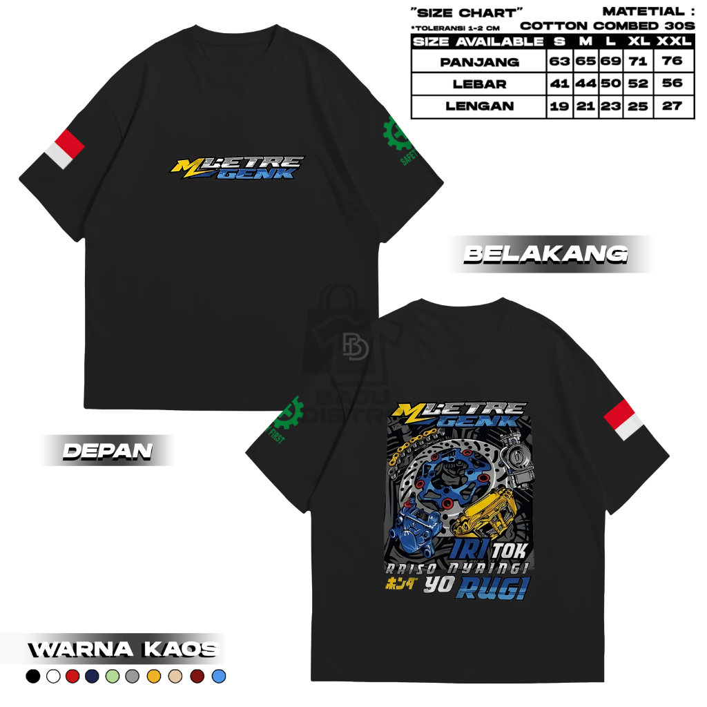 KAOS DISTRO MLETRE GENK - Kaos racing mletre genk kece - Baju Kaos Pria - Kaos Kece - Kaos Distro Pr