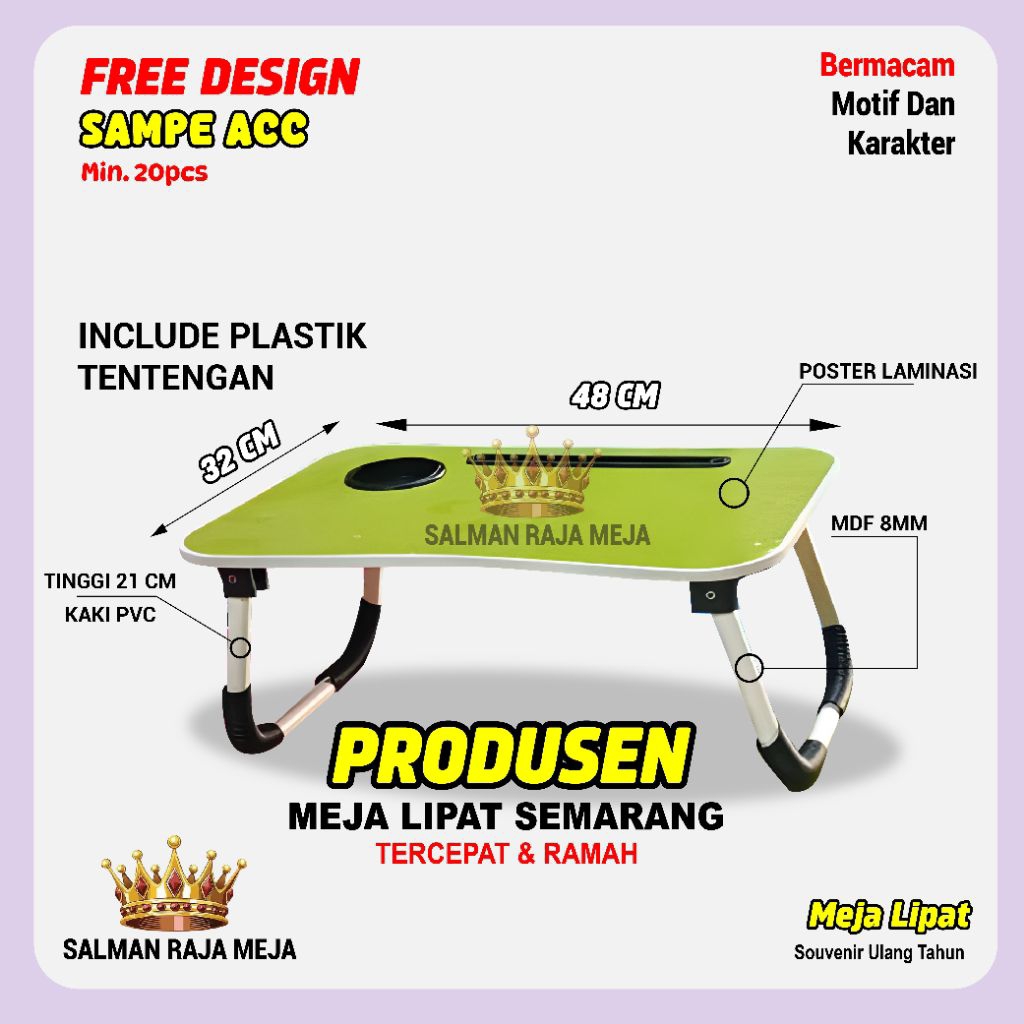 PRODUSEN SIAP KIRIM CEPAT) Meja Lipat Custom, Meja Kaki PVC, Meja Souvenir, Meja Lipat Anak, Souveni
