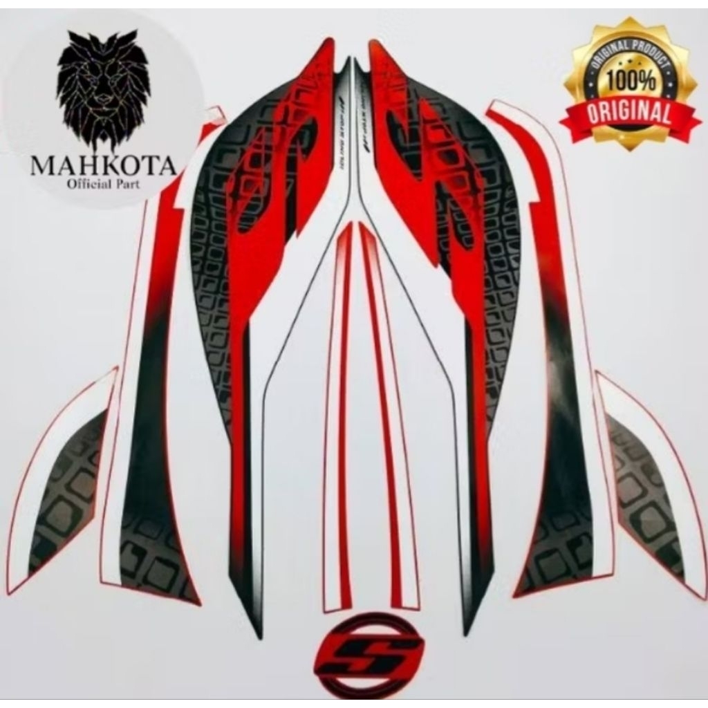 stiker steckir striping Lis motor Honda Scoopy 2019 sporty Lis merah hitam ful body original AHM