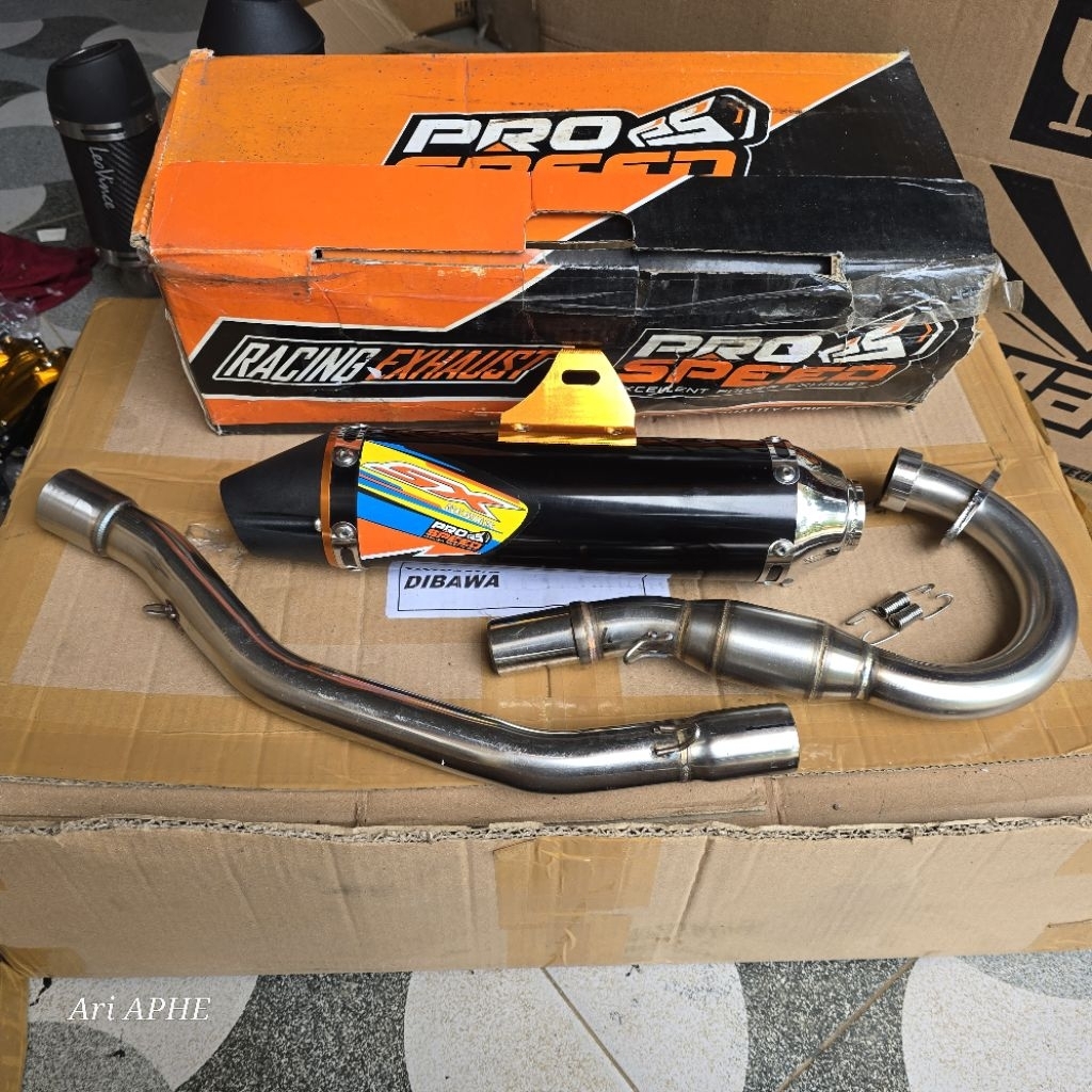 PROMO knalpot PROSPEED SX BLACK series original KLX 150 DTRACKER 15O fullsystem