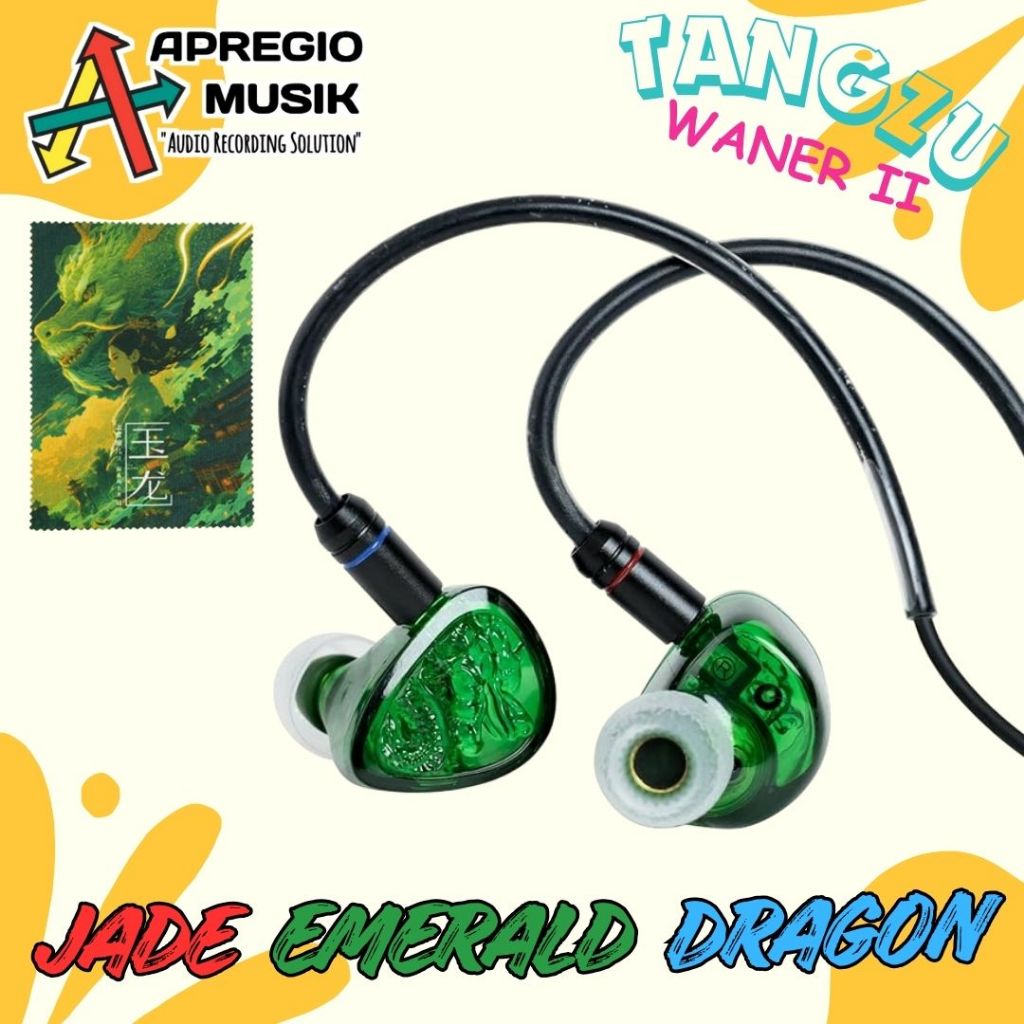 Tangzu Waner 2 Emerald Jade green emerald dragon 10mm Driver In Ear Monitor Earphone