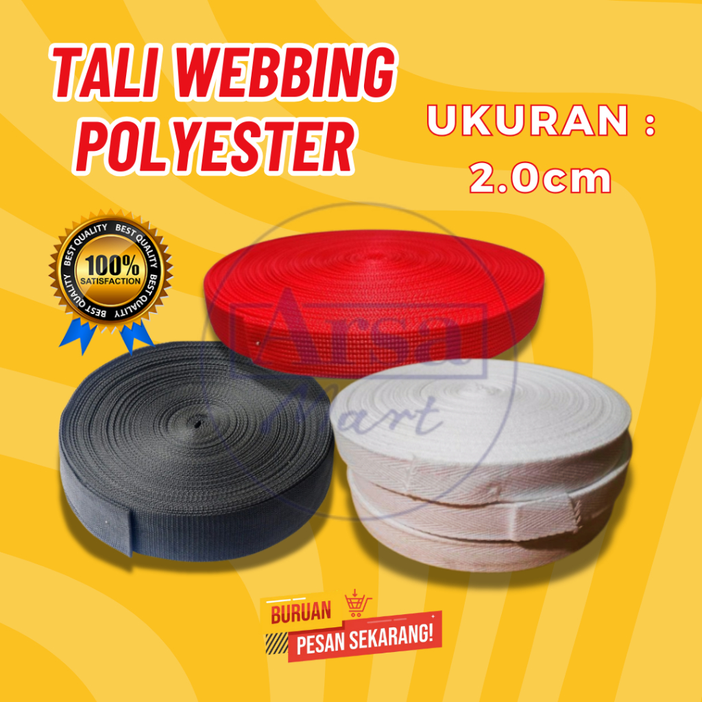 WEBBING PP / PITA RANSEL PELIPIT / TALI TAS / BISBAN / WEBBING TAS / PER ROL - 2CM