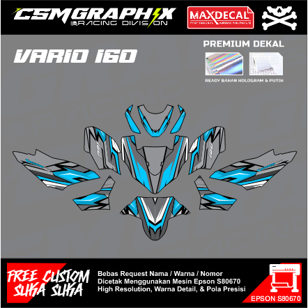 PREMIUM CUSTOM DECAL / DEKAL STIKER MOTOR VARIO 160  / DEKAL STICKER BODY MOTOR VARIO 160 FULL BODY 