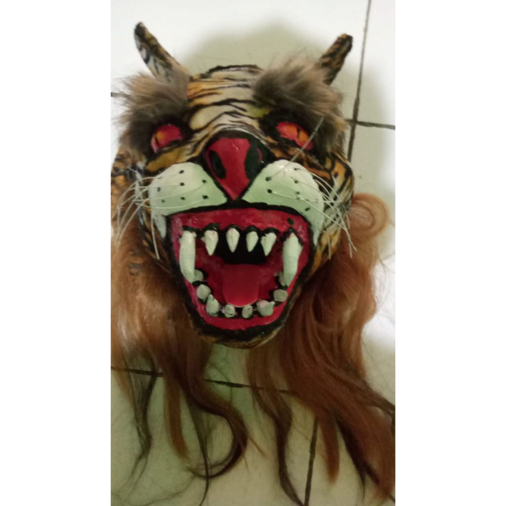 Topeng Macan Barongan Macan Mainan Anak Bahan Ringan
