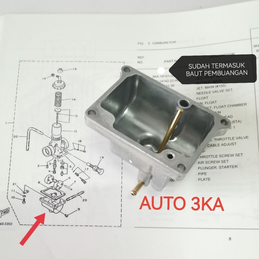 MANGKUK MANGKOK KARBU KARBURATOR RX KING RXK RXS RXZ ORIGINAL YAMAHA GENUINE PART COPOTAN