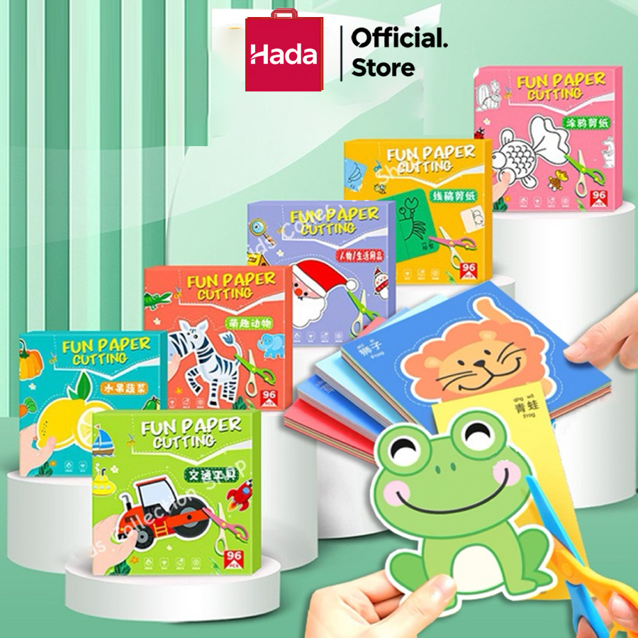 Mainan DIY Paper Cut /aktivitas menggunting anak/Mainan Gunting Kertas Anak/Latihan Menggunting Anak