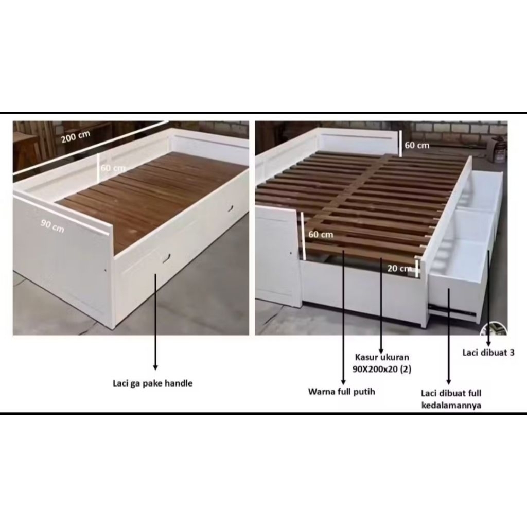 Dipan kayu replika IKEA minimalis modern terbaru(ka Rini)