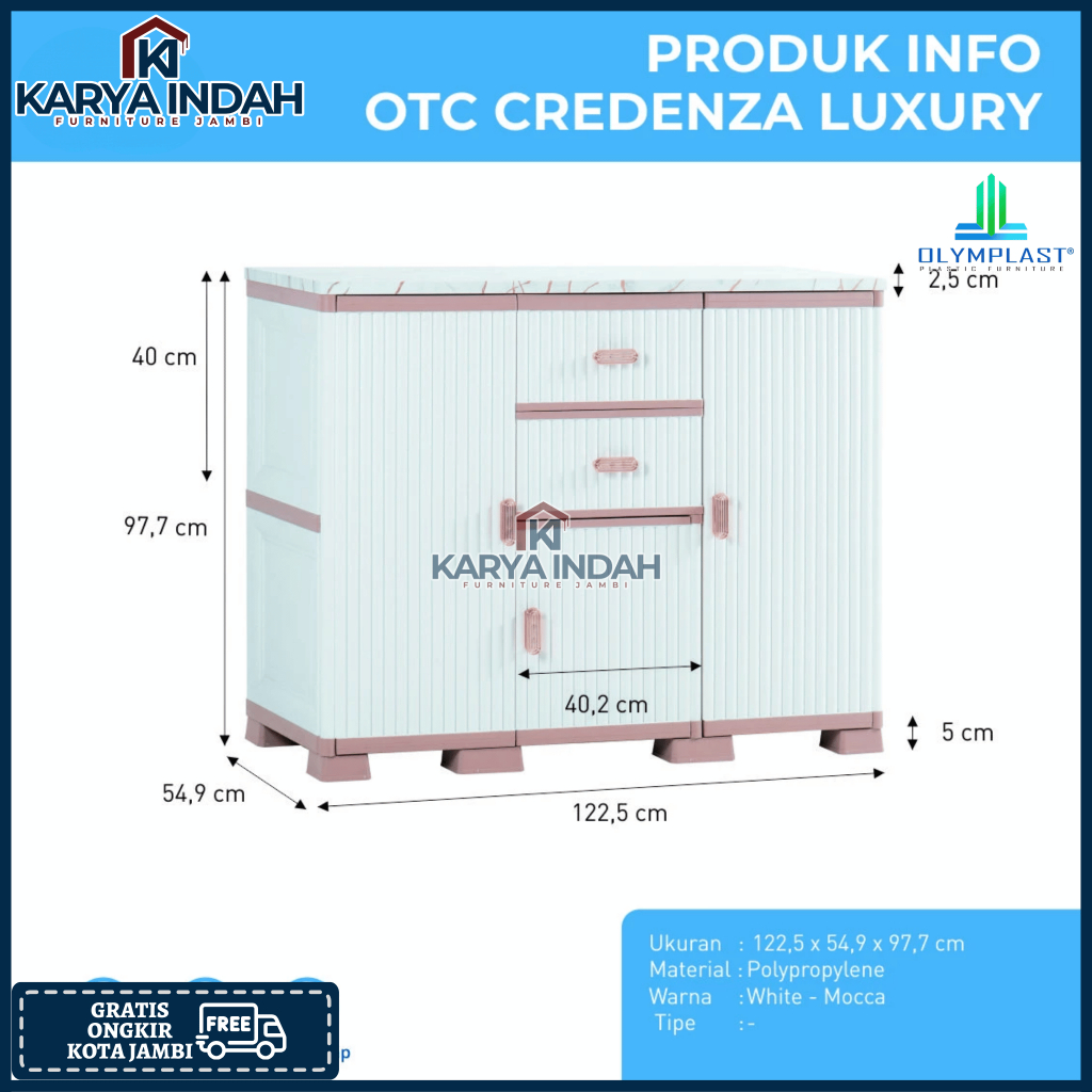 Lemari Rak TV Plastik OTC CREDENZA LUXURY OLYMPLAST TRANSFORM CABINET Sideboard Laci Serbaguna