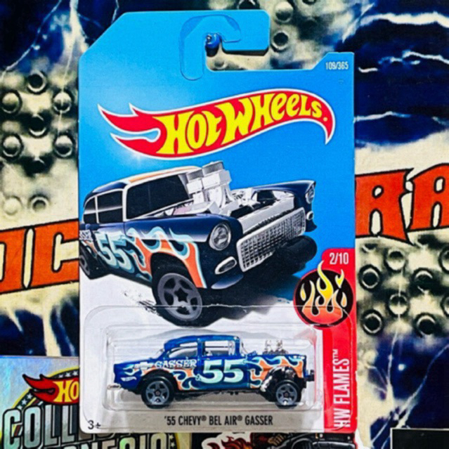 DIECAST HOT WHEELS 55 CHEVY BEL AIR GASSER (BLUE) COLLECTOR