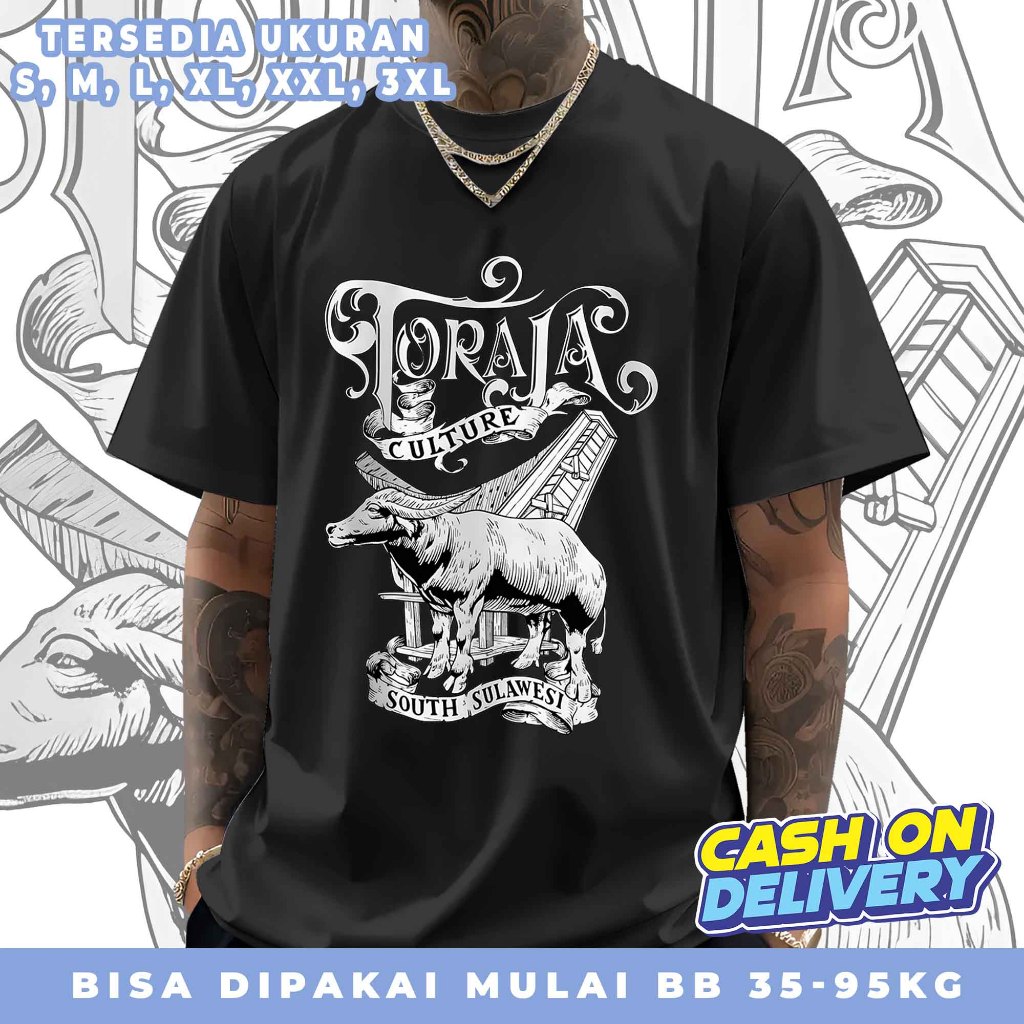 Kaos Distro Pria Kaos Motif Simpel Kekinian Toraja South Sulawesi Bahan Katun