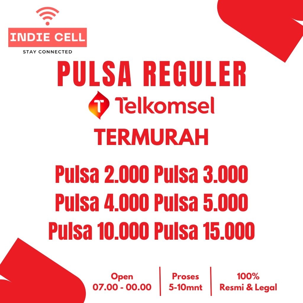 Isi Ulang Pulsa Murah Telkomsel 1000 2000 3000 4000 5000 By Indie Cell