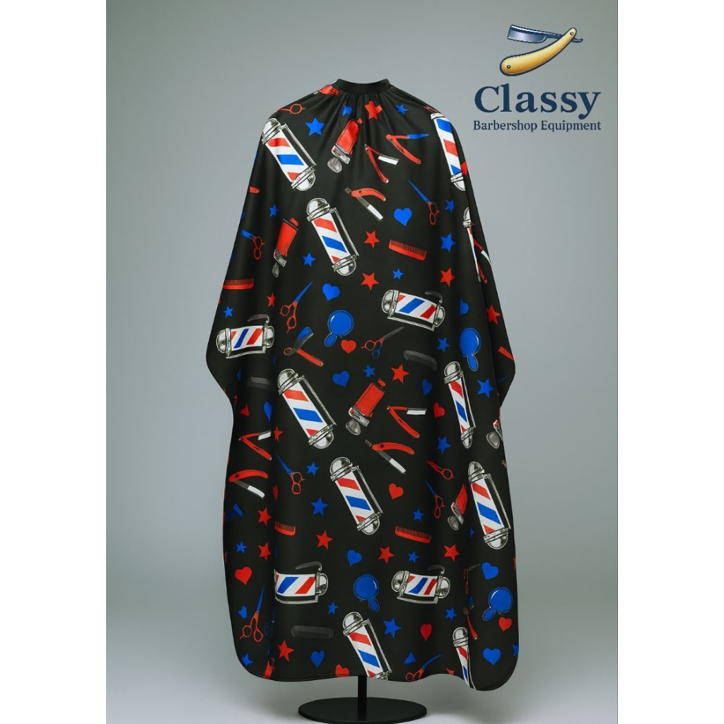 Kep Cape Kip Kain Cukur Rambut Dewasa Motif Barber Equipment