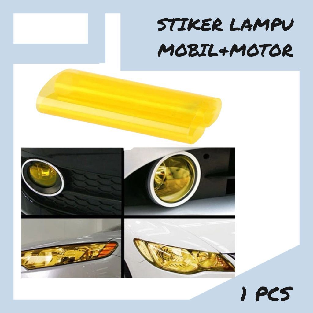 [COD] Stiker Lampu Mobil/Stiker Lampu Motor/Skolet Lampu Hybrid Glosyy HaedLamp Kuning