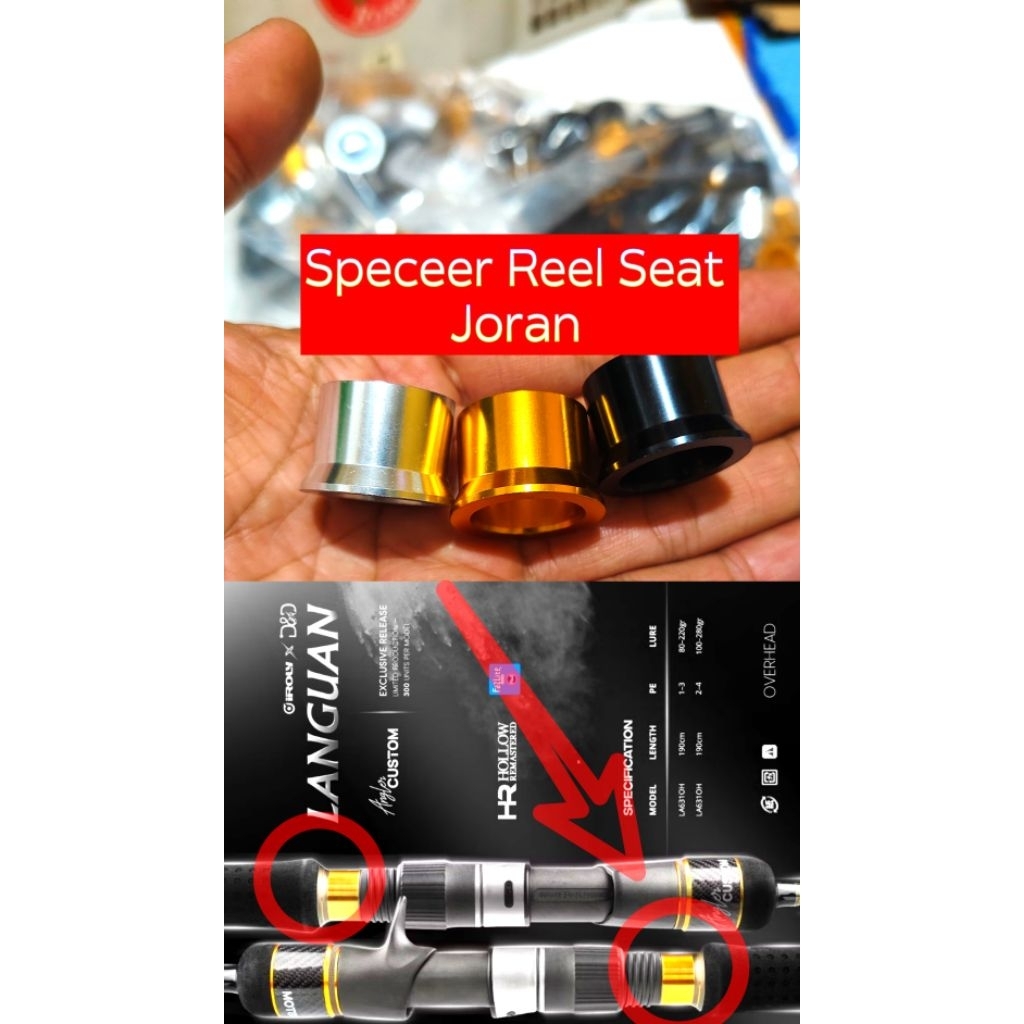 Spacer  specer Spencer  ring  reel seat joran variasi
