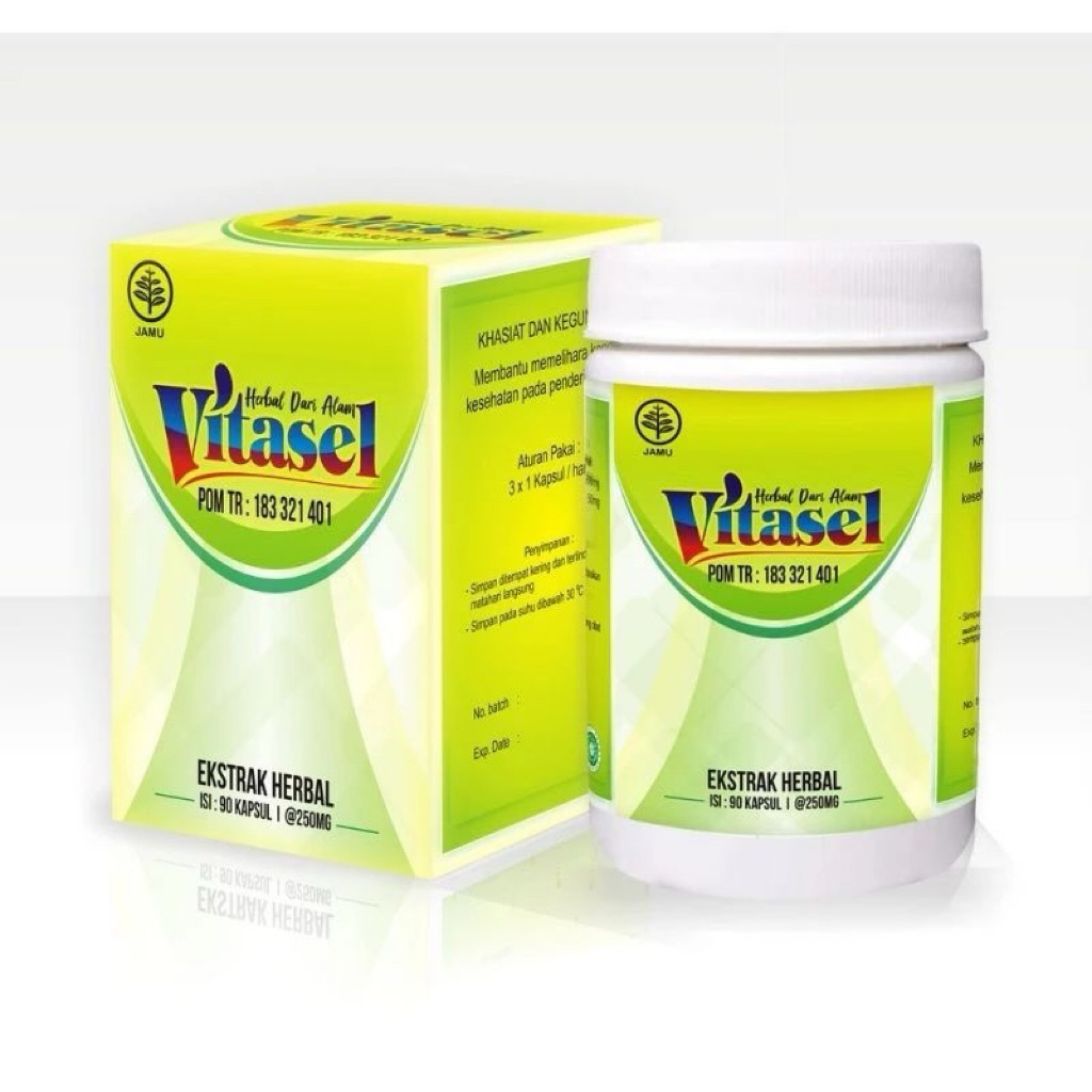 Vitasel Obat Herbal untuk Menjaga Daya Tahan Tubuh, 1 Botol Isi 90 Kapsul Original PT. Yassar Indo J