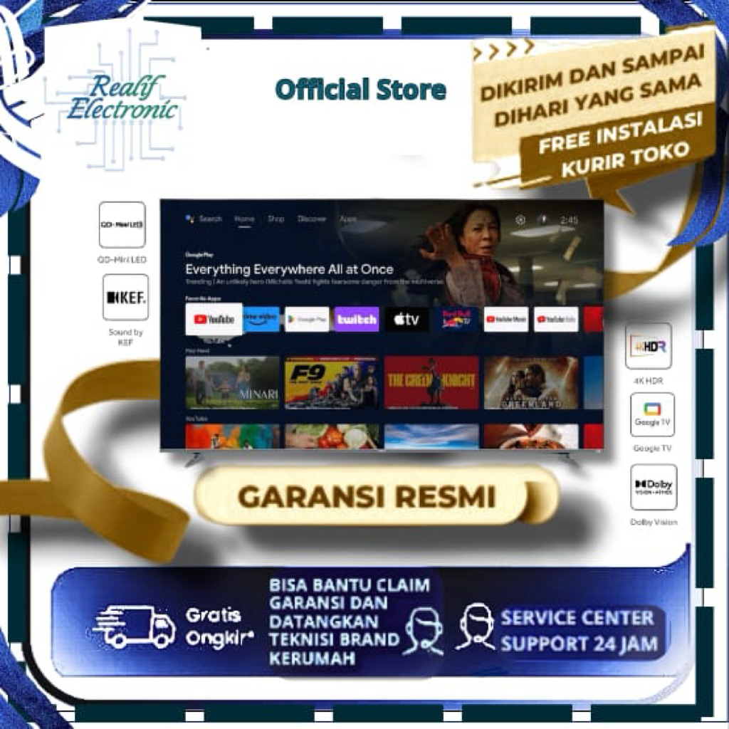 Aqua AQT65M80FUX Android TV QLED 65 Inch