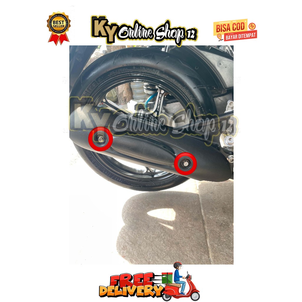 BAUT TAMENG KNALPOT ( 2 BAUT ) MODEL 2 KUNCI BIG HEAD BEAT ESP NEW SCOOPY ESP NEW STREET TAHUN 2015 