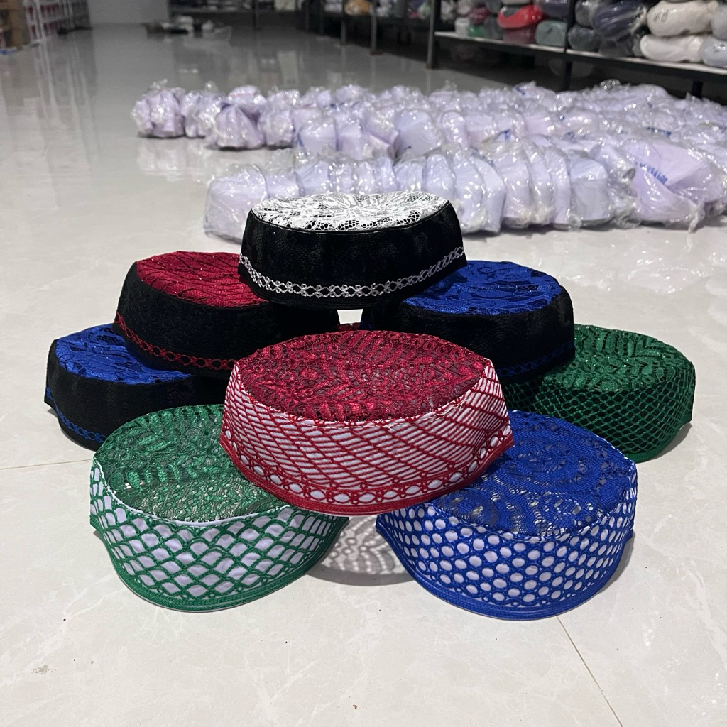Grosir isi 20 Pcs(1 kodi)Peci Kopiah Madinah Jaring Warna Seri 4-8 | Peci Madinah Dalwa Warna Kodian