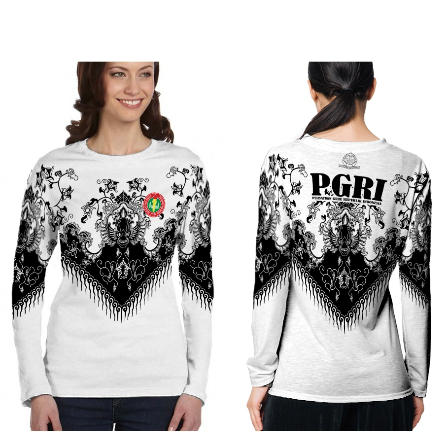 BATIK GURU PGRI - Baju Kaos Jersey PGRI Dewasa Perempuan Sublime fullprint