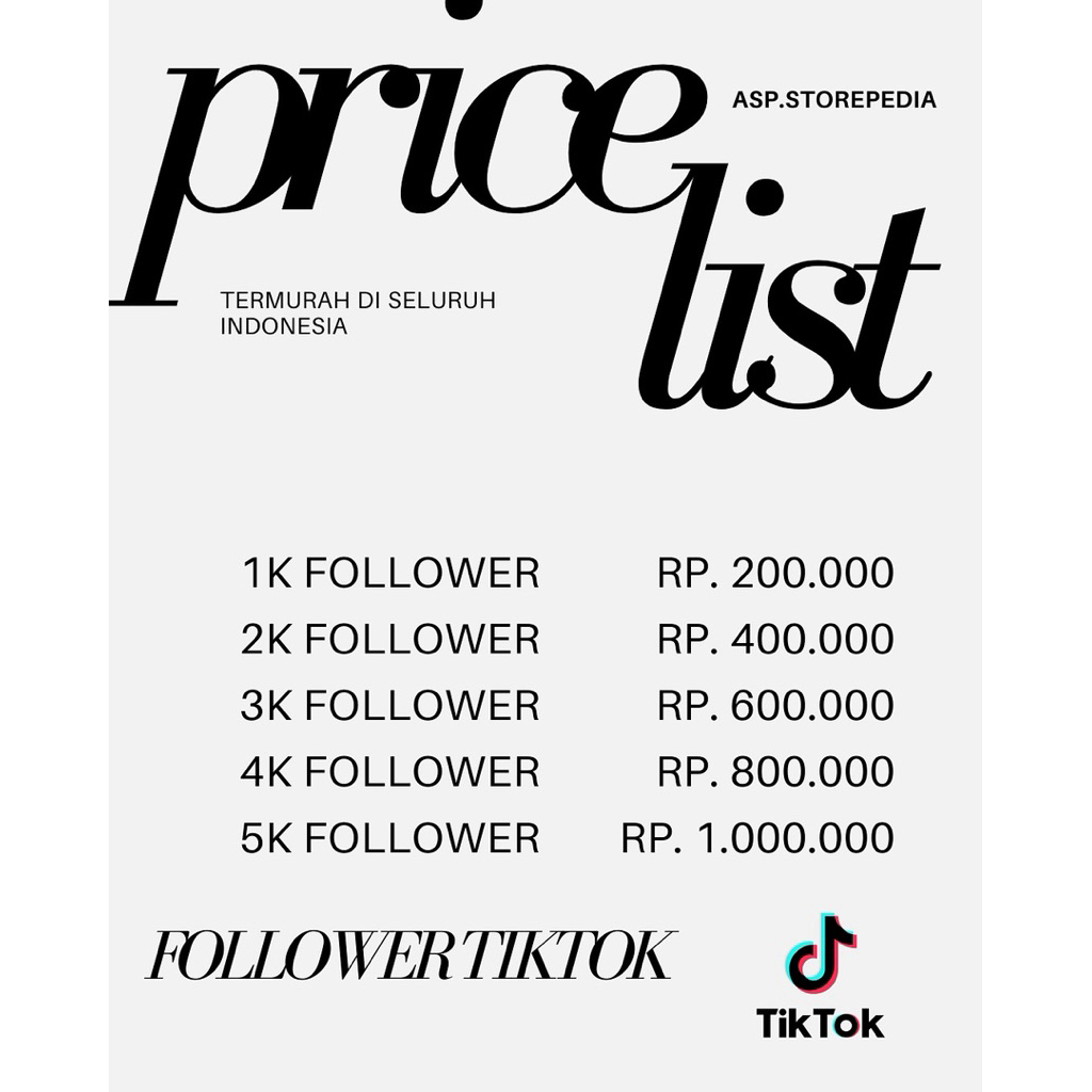 1000 Tiktok Followers Hight Quality Grade A++