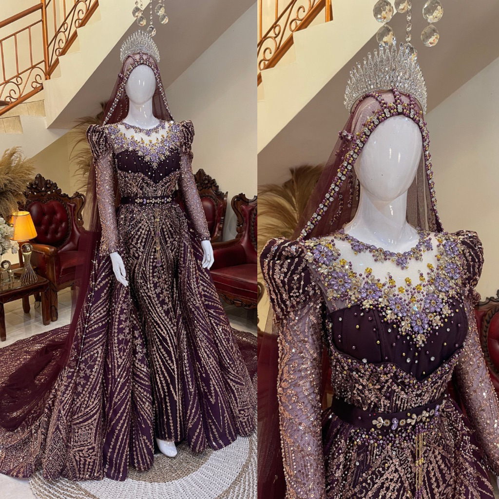 Gaun pengantin slim terbaru | Gaun pengantin slim full payet | Gaun slim pengantin