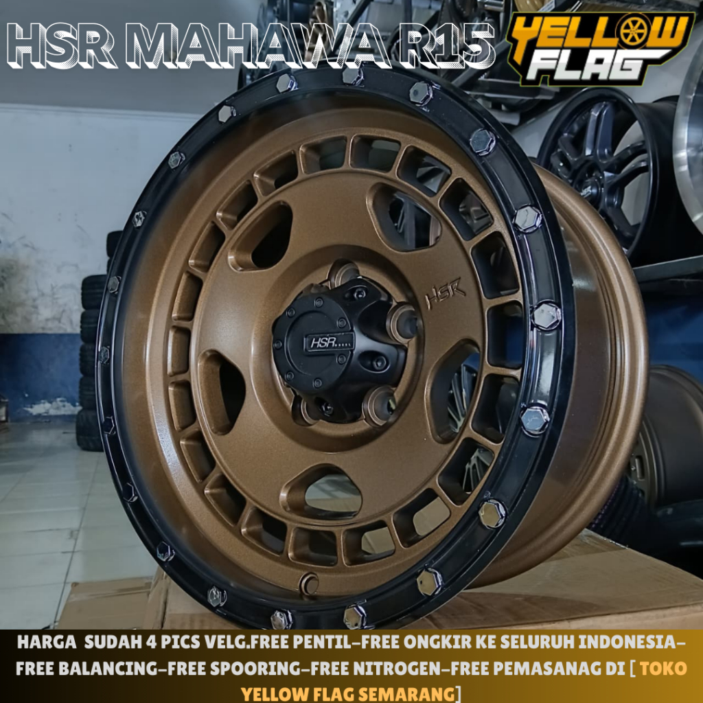 Velg offroad ring 15 untuk terios rush innova HSR MAHAWA pcd 5x114 et0 lebar 7 r15