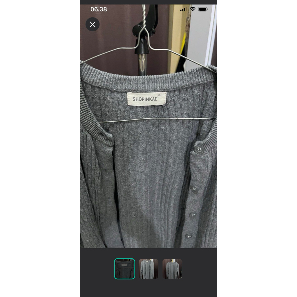 shopinkae knit cardigan greyy