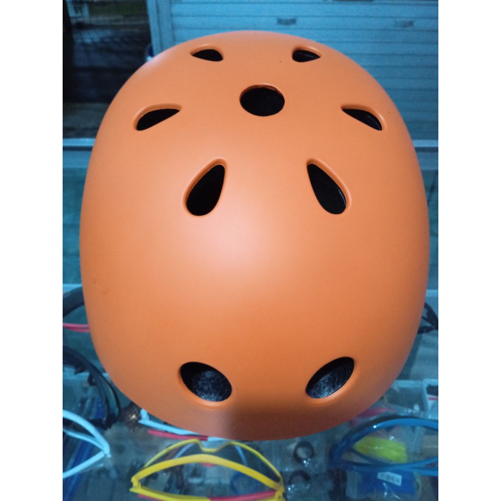 #HELM SEPEDA gowes DEWASA #warna orange #size M & L #MODEL BATOK #BUAT SEPATU RODA #SKATE board #ONT