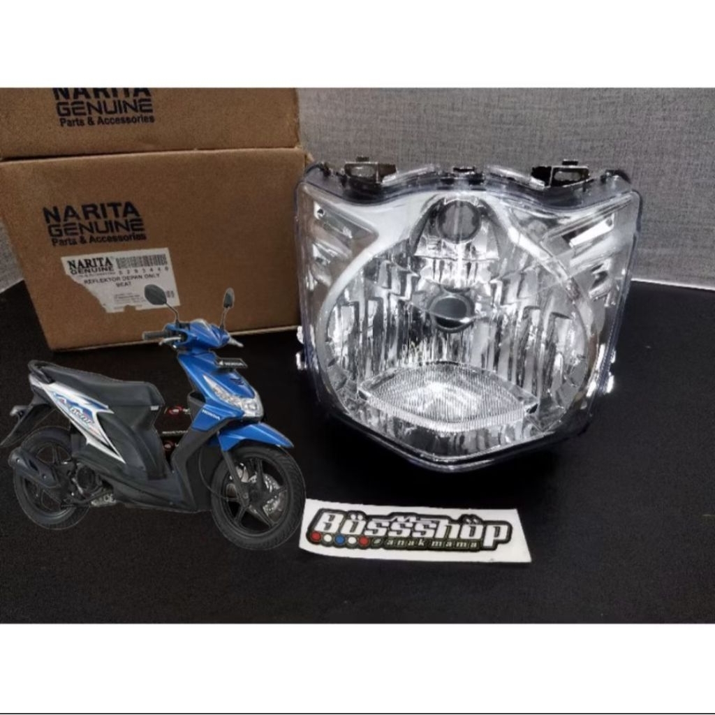NARITA | Reflektor Lampu Depan BEAT Reflektor Set Mika Lampu depan Set BeAT Karbu 2008-2012