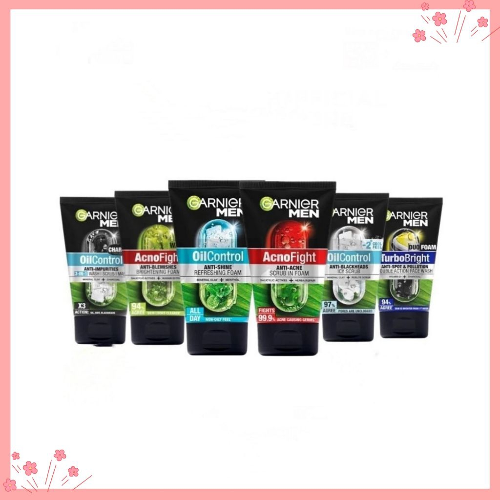 Garnier Men Facial Wash 100 ml | Sabun Cuci Muka Pria