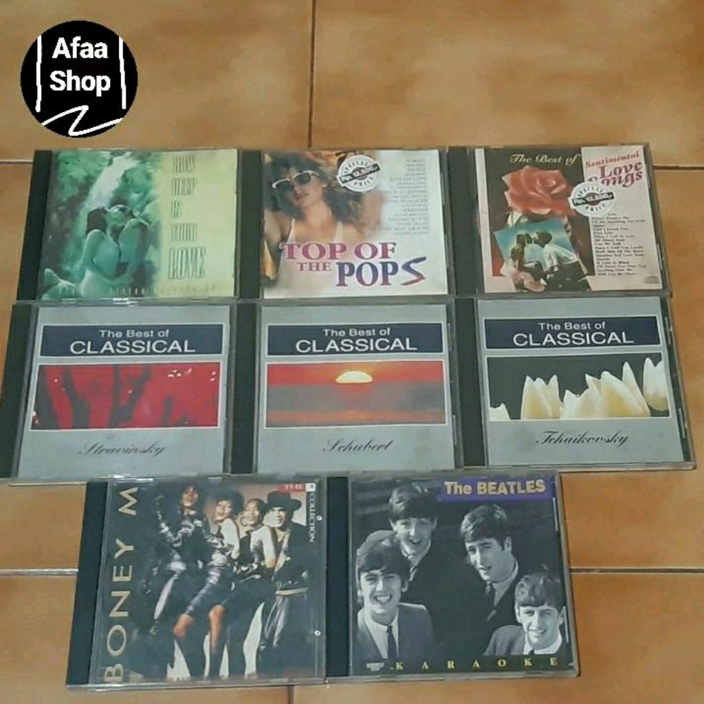 CD MP3 lagu jadul barat classic vintage slow song, love song, the beatles, boney m, stravinski, schu