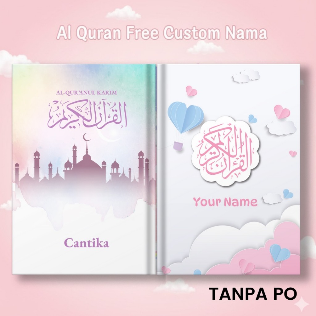 Al Quran Custom Gratis Tulis Nama Cover Terjemahan Tajwid Latin Perkata Blok Warna Hardcover Ukuran