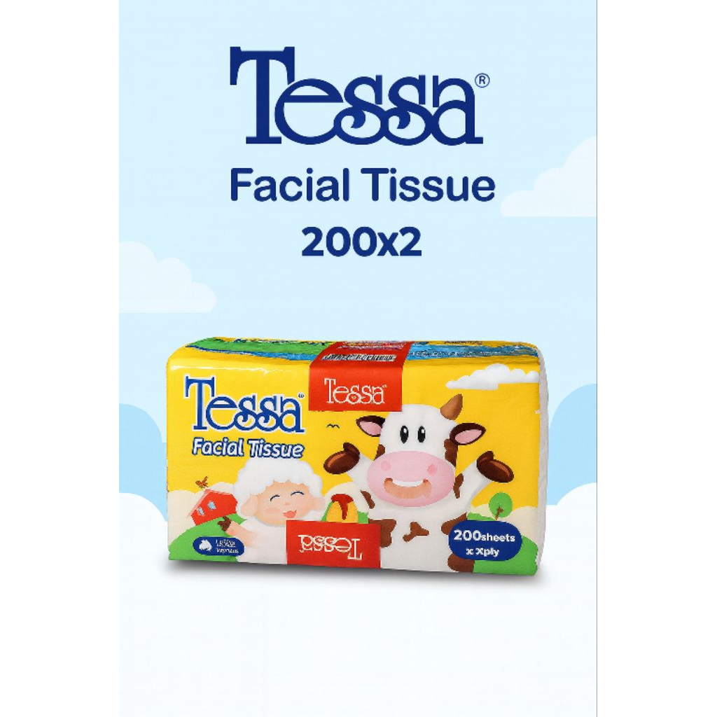 Tessa Facial Tissue 200x2 | Tisu Wajah Lembut & Tebal | Tisu Serbaguna Higienis