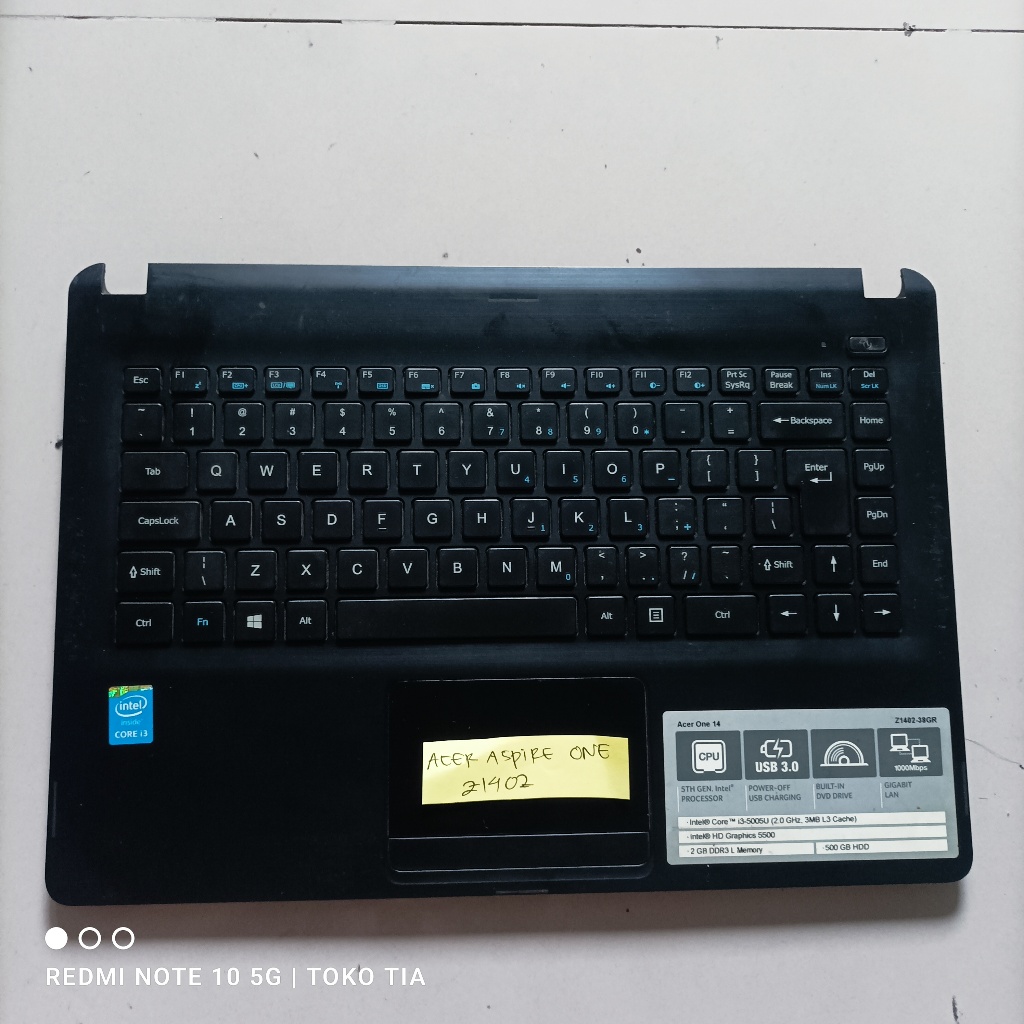 Palmrest dan Keyboard Acer Aspire One Z1402 original