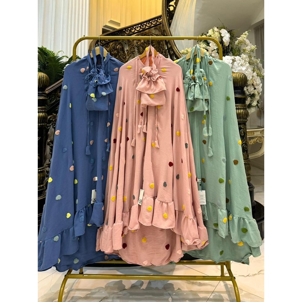 RGB Mukena Pompom Polka Ubur Ubur Rgb Original