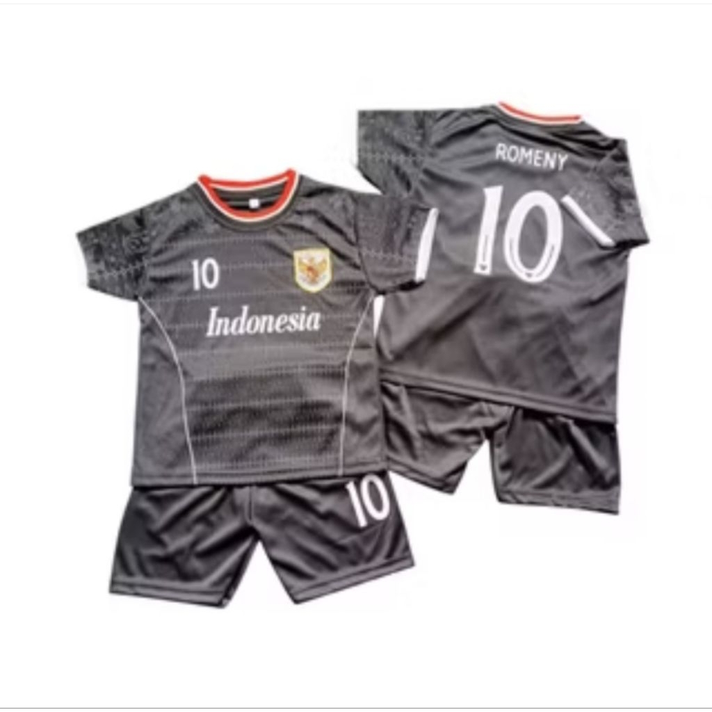 SETELAN BAJU BOLA ANAK TIMNAS HITAM TERBARU BISA COD TERMURAH 6 BULAN SAMPAI 15 TAHUN