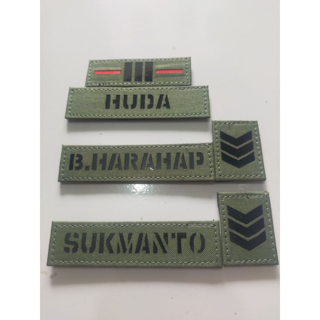 patch laser nama laser topi pdl terbaru Sage green