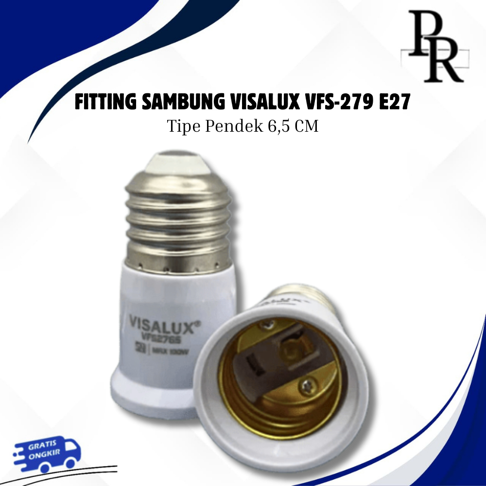 FITTING SAMBUNG PENDEK VISALUX / SAMBUNGAN LAMPU DOWNLIGHT VISALUX E27 PENDEK 6,5 CM