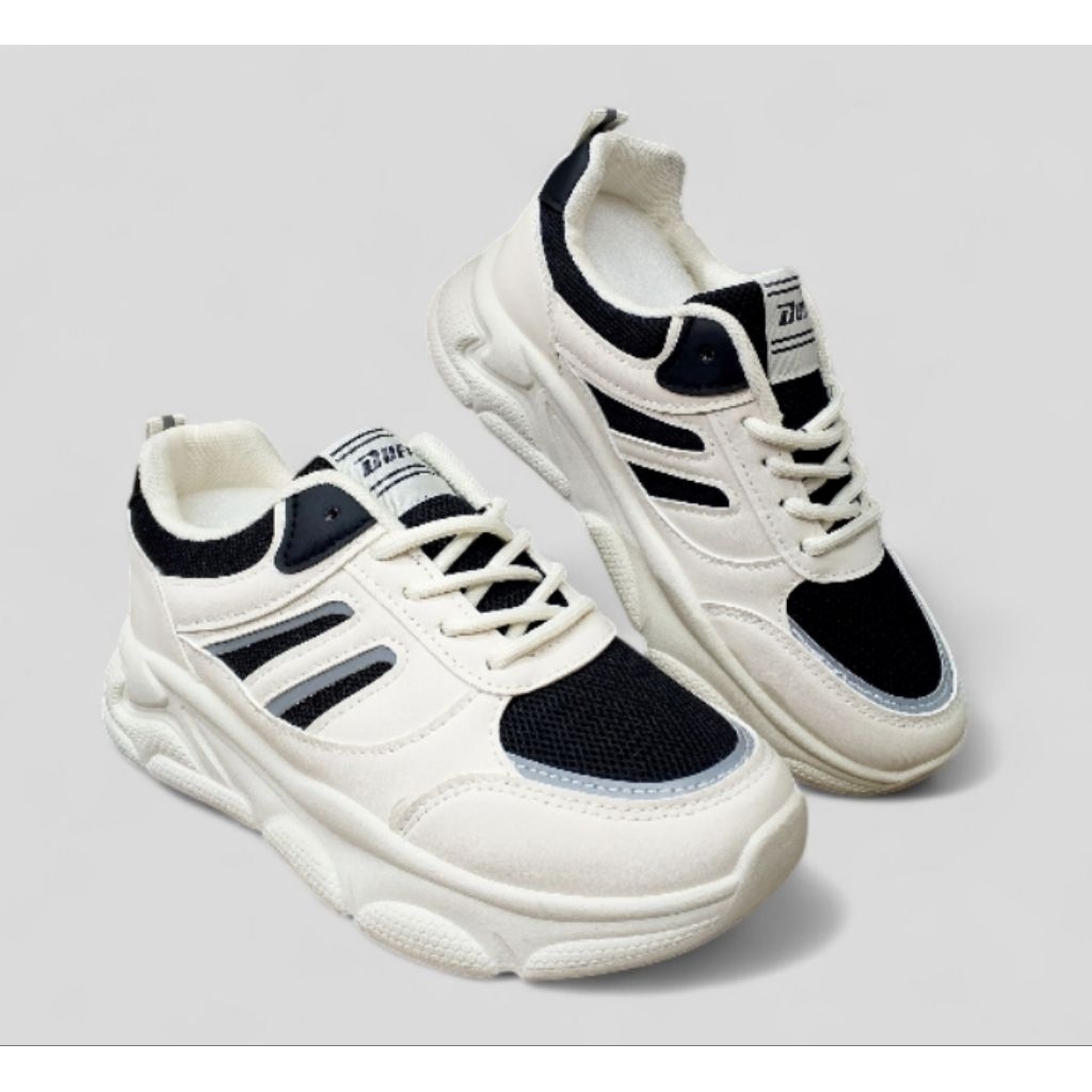 Sepatu Sneakers Wanita DUFF size 37-40 Sepatu Olahraga,Jalan2,Model Stylish Nyaman dipakai & Tahan L