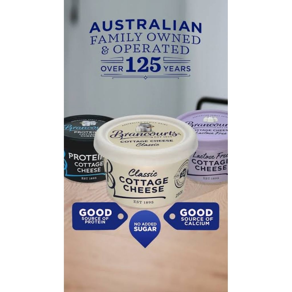 PROMO BRANCOURTS COTTAGE CHEESE 250GR , LACTOSE, PROTEIN +