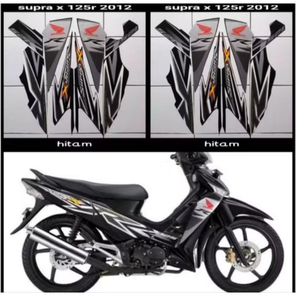 striker striping motor Honda Supra x 125 tahun 2012 Warna  ABU