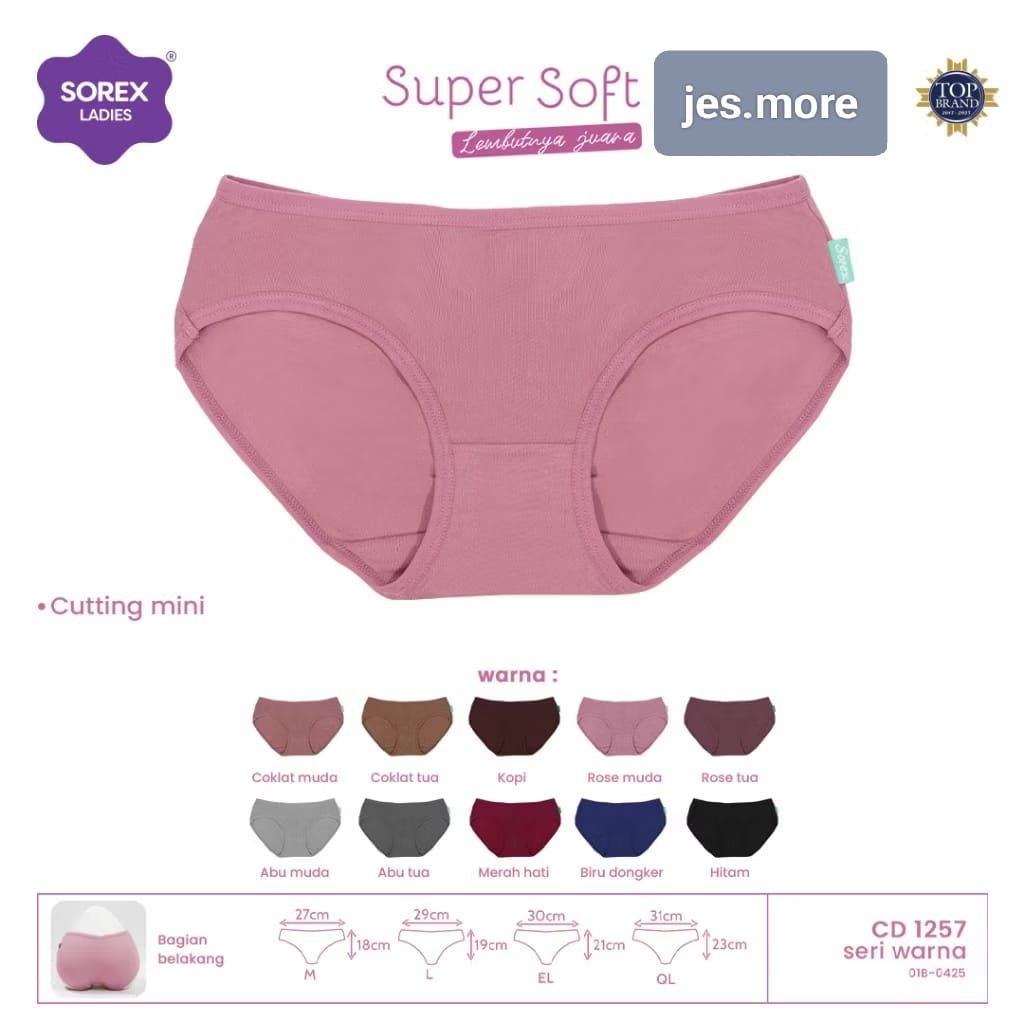 Sorex 1257 CD Wanita Super Soft Spandek Mini Sepinggul sz M - XXL